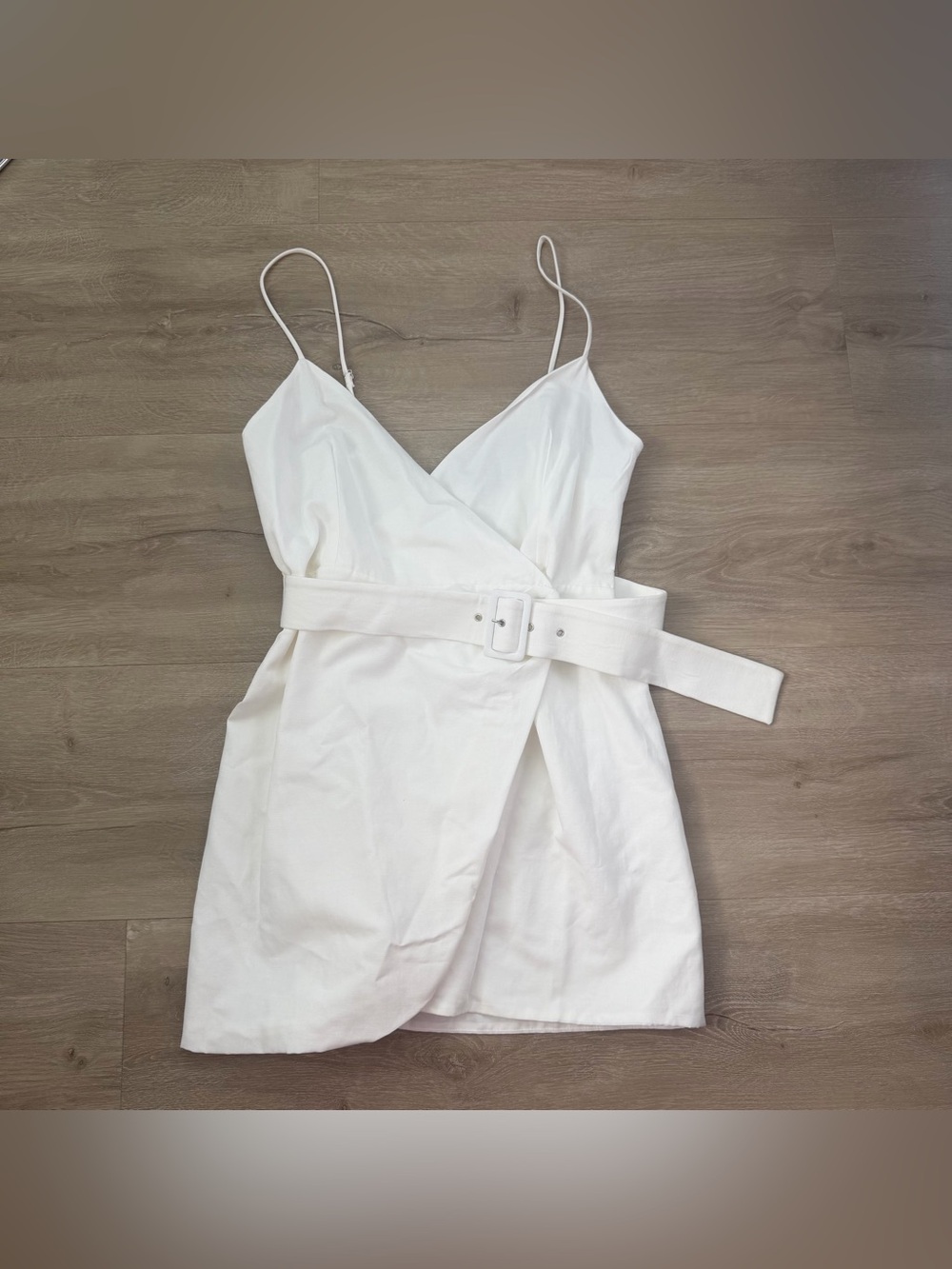 Zara White Wrap Mini Dress with Belt